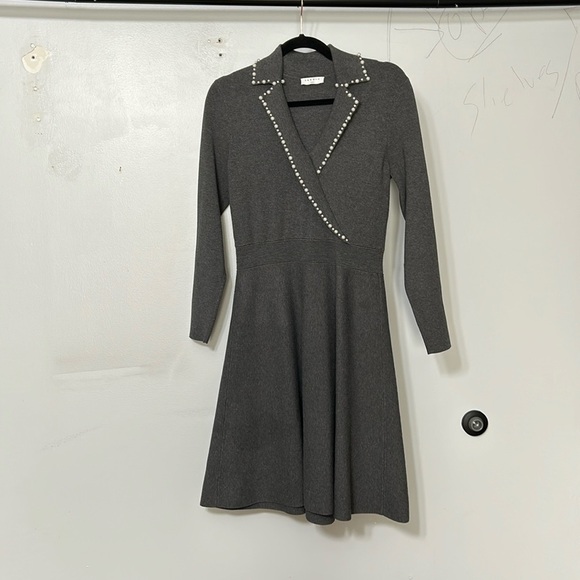 Sandro Gray  Suity Knit Dress size 8 (Sandro size 40) - Picture 3 of 7